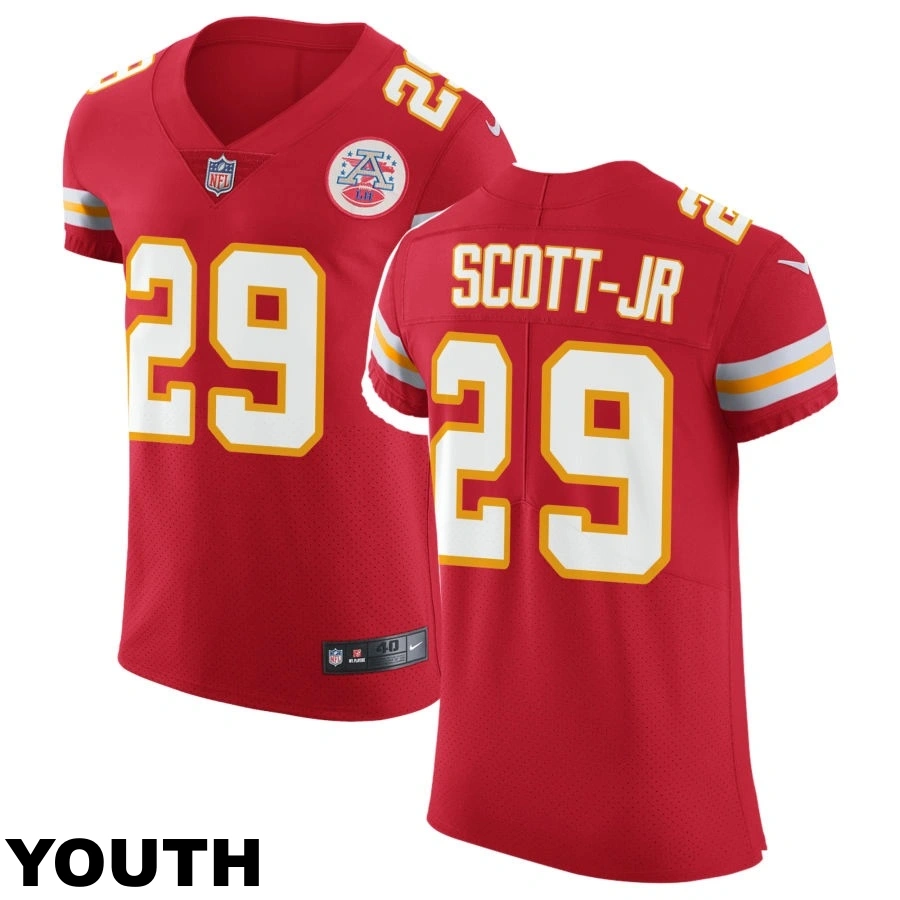 Youth Kansas City Chiefs #29 Eric Scott Jr Red Vapor Untouchable Elite Jersey